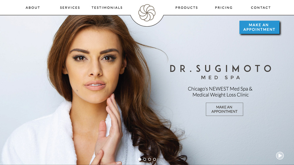 Screenshot of Dr. Sugi Med Spa homepage