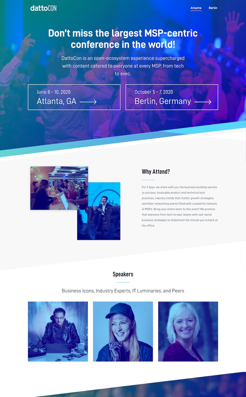 Dattocon.com landing page